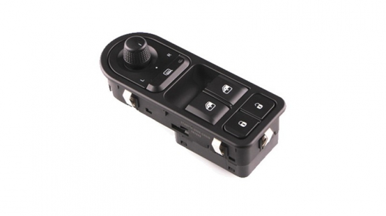 Driver side glass elevator and rearview mirror control switch assembly